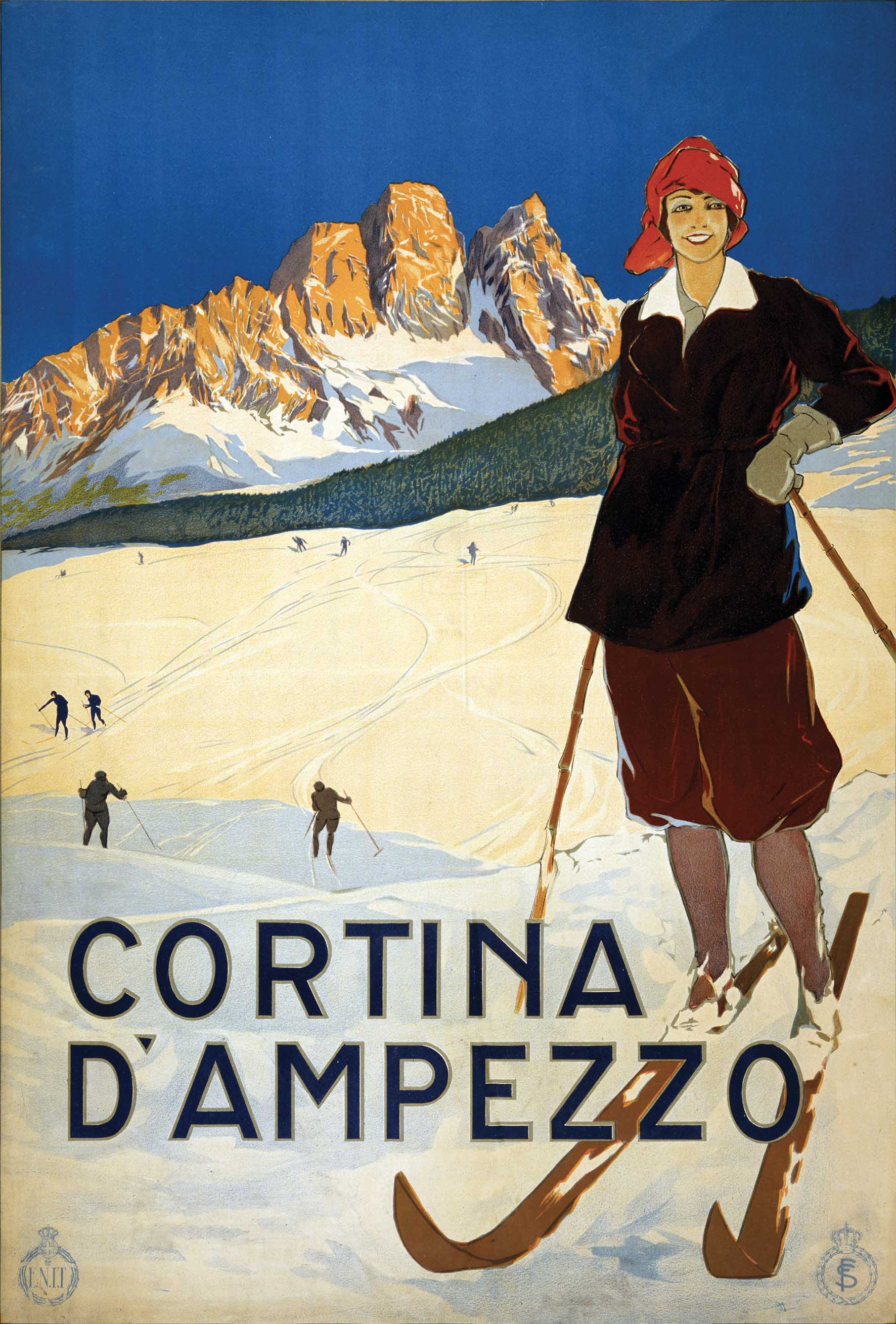 Cortina dAmpezzo poster turistico Enit 1920