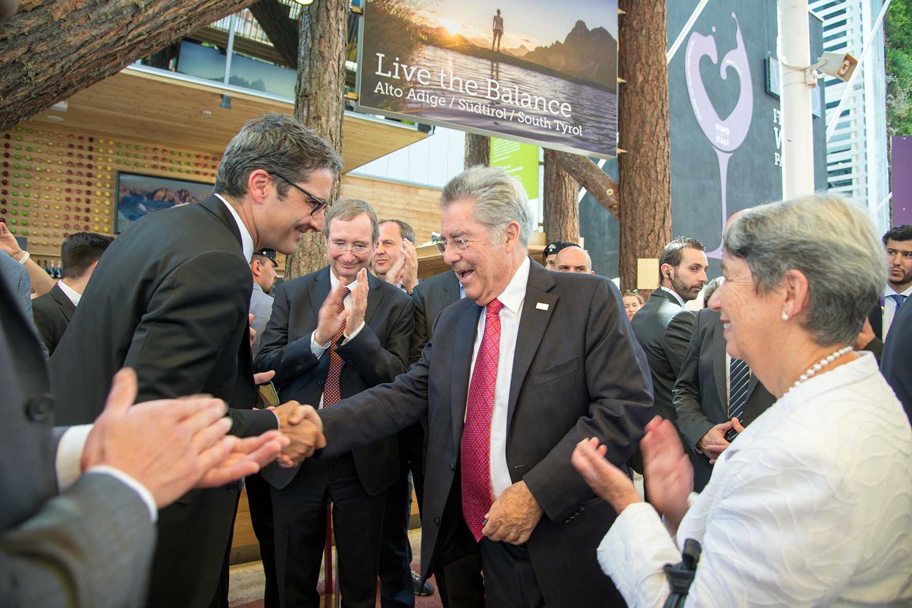 Expo 2015 stand alto adige presidente repubblica austria Fischer accolto da kompatscher