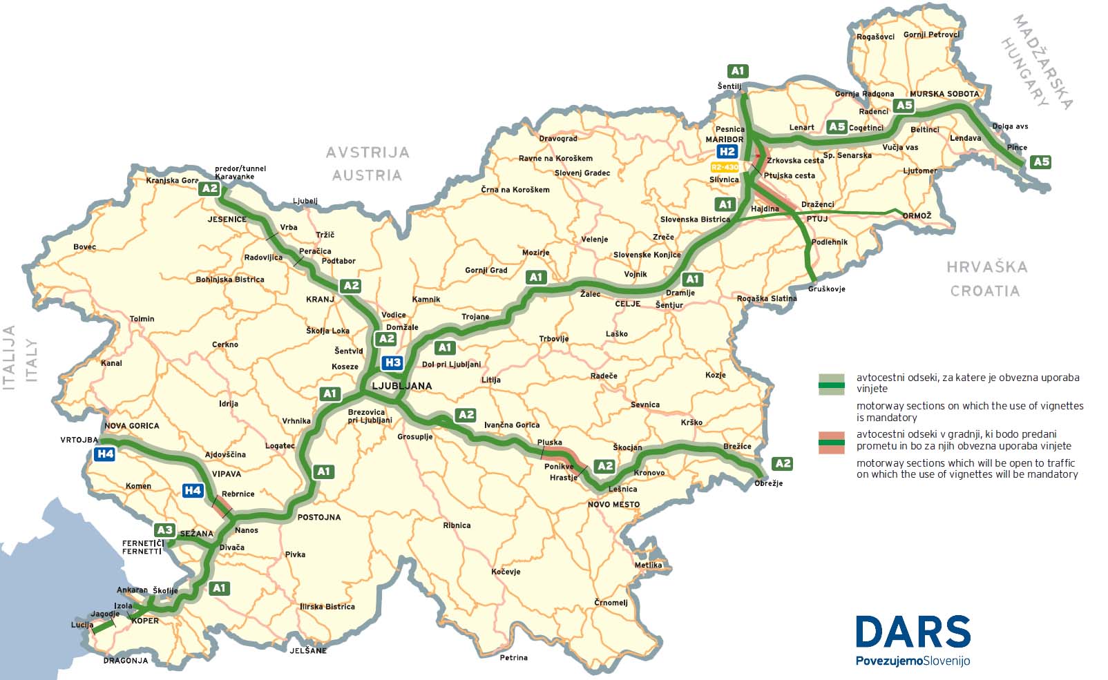 carta autostradale slovenia